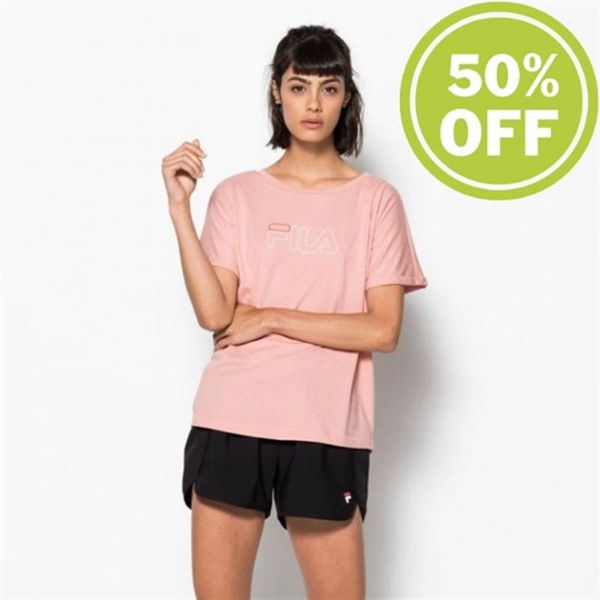 Fila Ludi Tee Workout Shirt Women's Tee - Rose Brown,NZ 893-32817